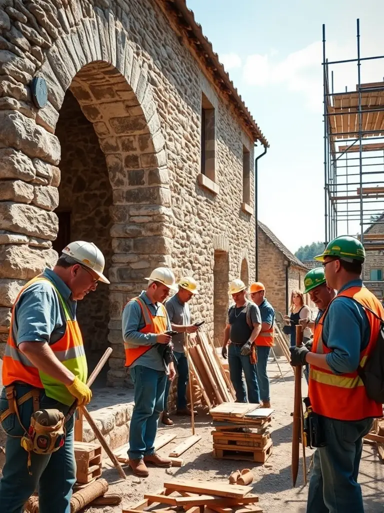A photo of volunteers working together to prepare for a historical event, demonstrating the collaborative spirit and dedication of the organization's supporters.